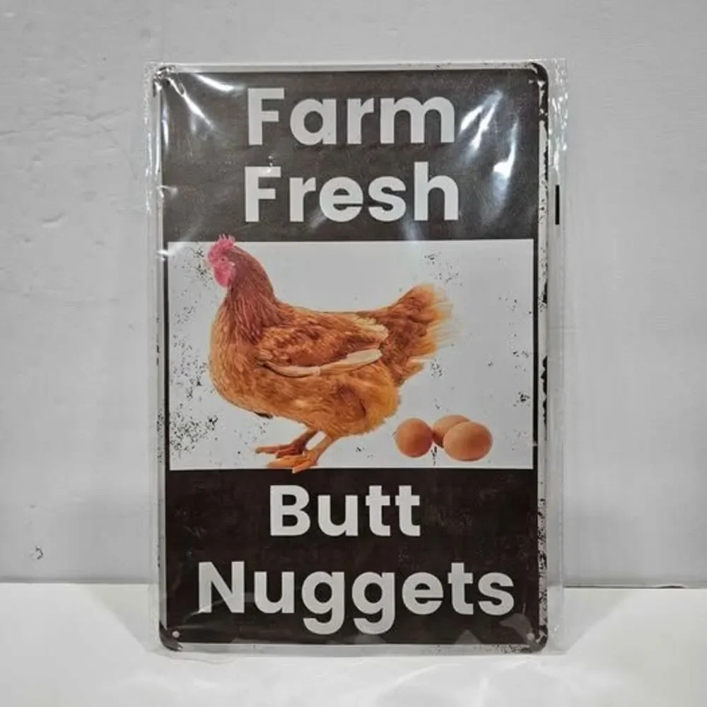 Farm Fresh Butt Nuggets Metal Novelty Sign